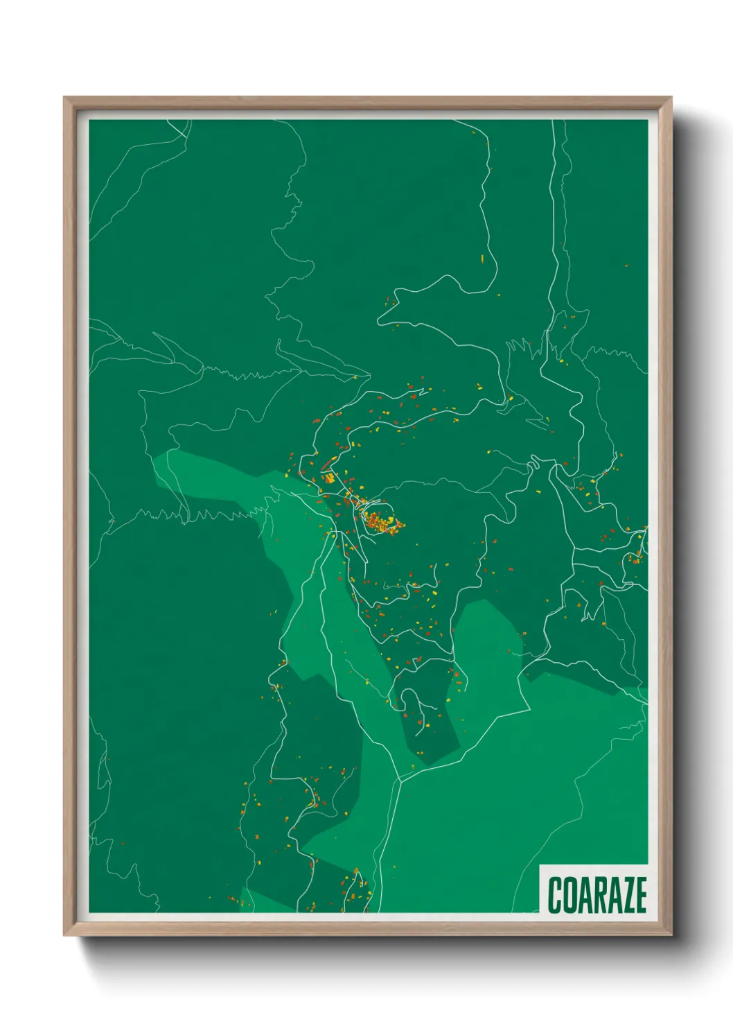 Une affiche de carte sur Coaraze