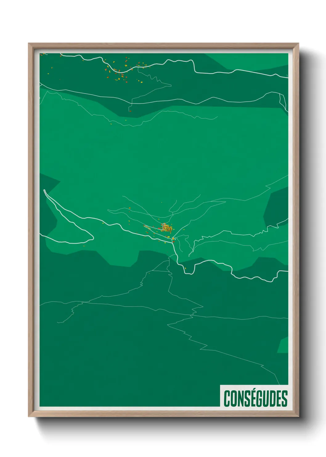 Une affiche de carte sur Conségudes