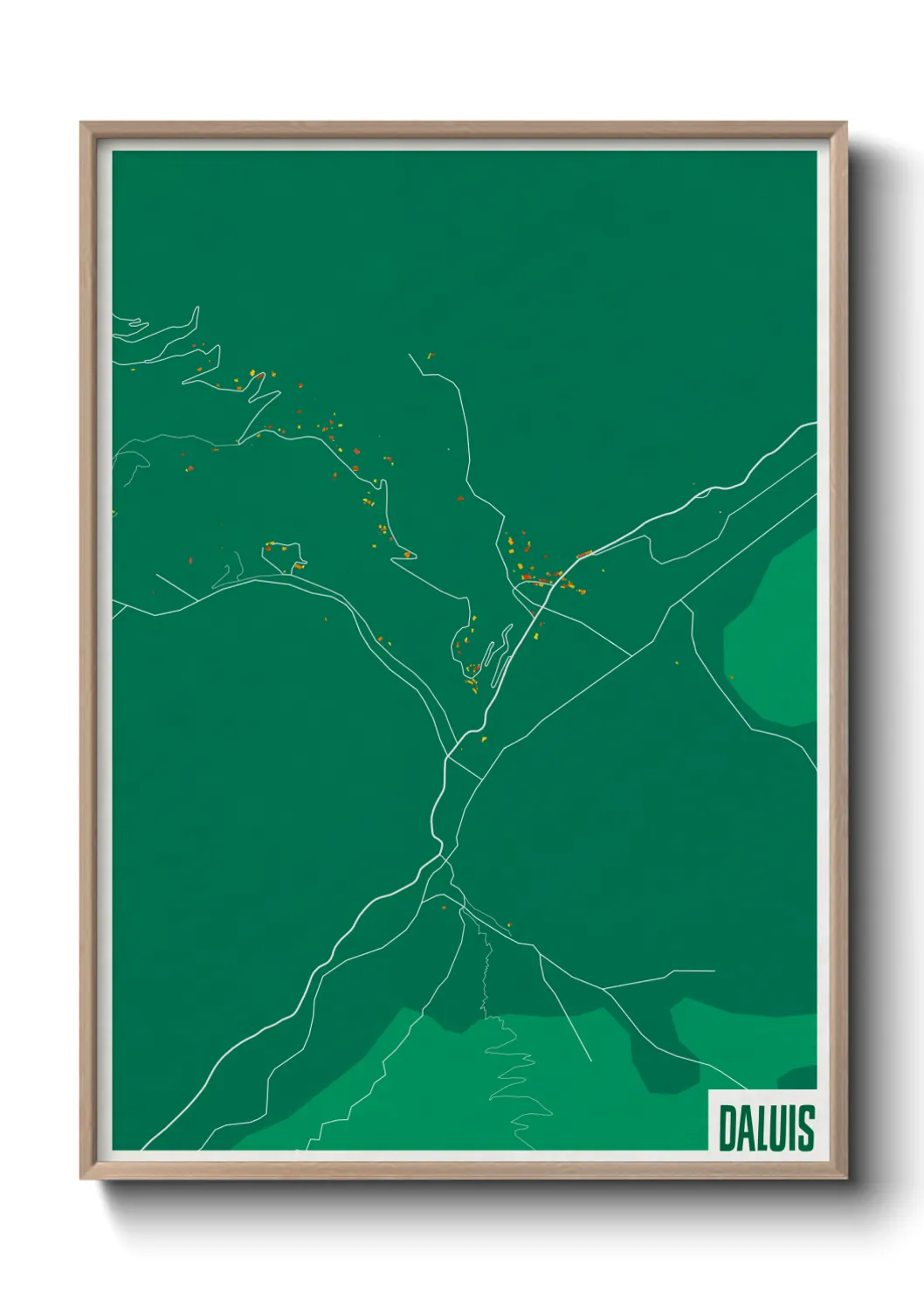 Une affiche de carte sur Daluis