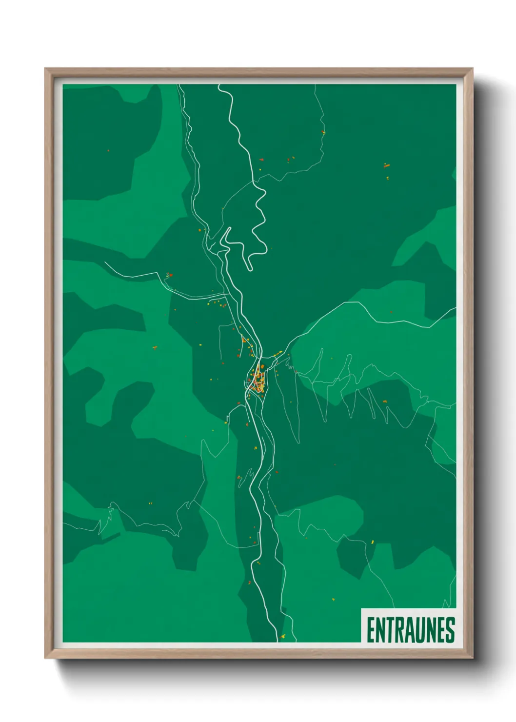 Une affiche de carte sur Entraunes