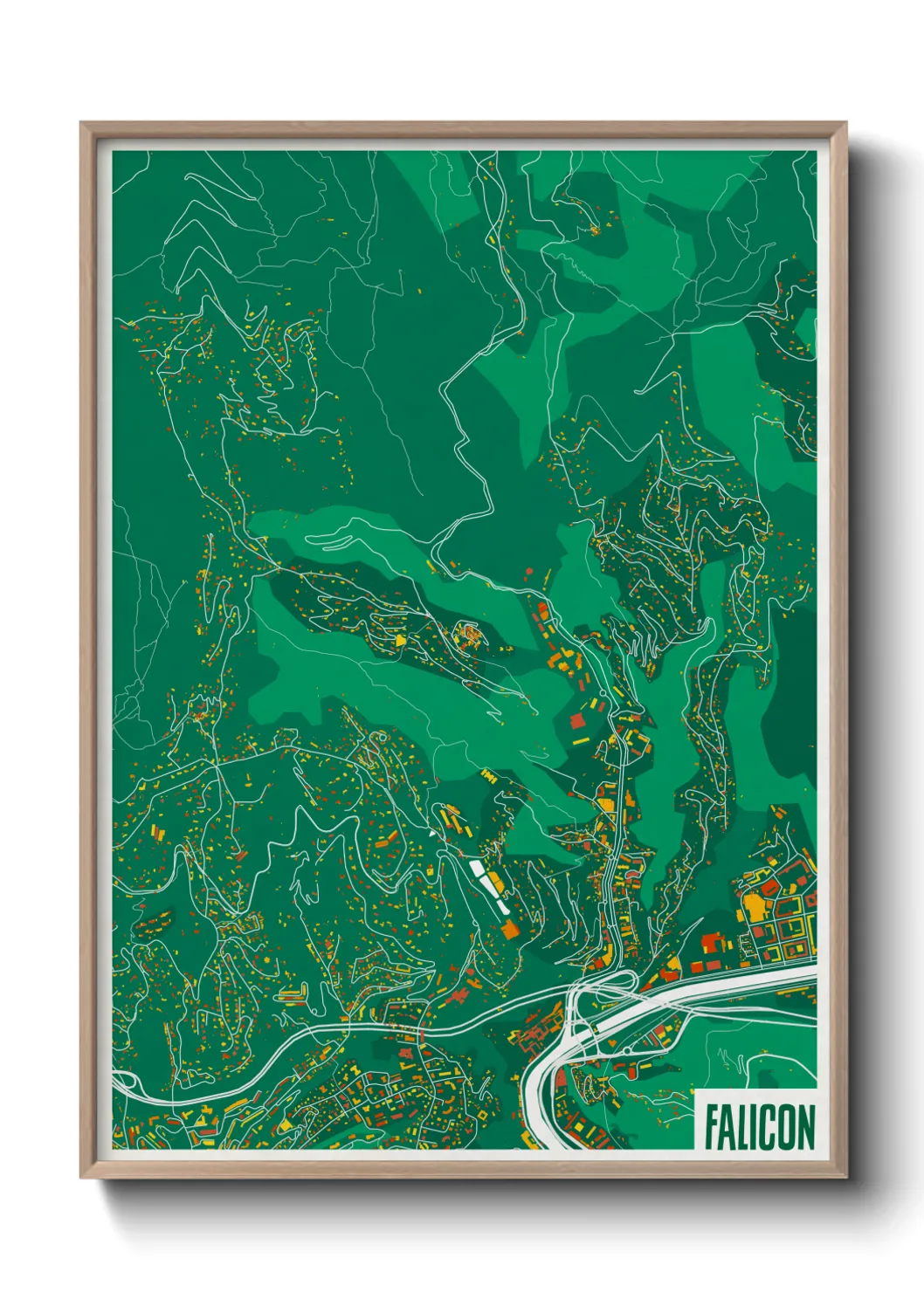 Une affiche de carte sur Falicon