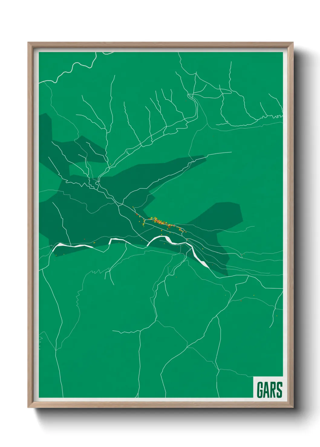 Une affiche de carte sur Gars