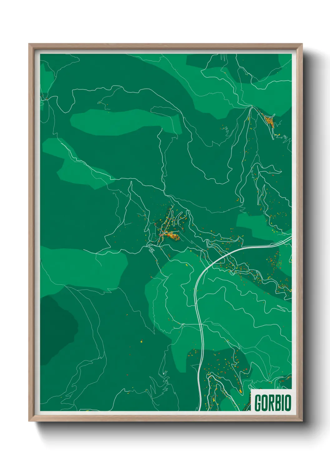 Une affiche de carte sur Gorbio