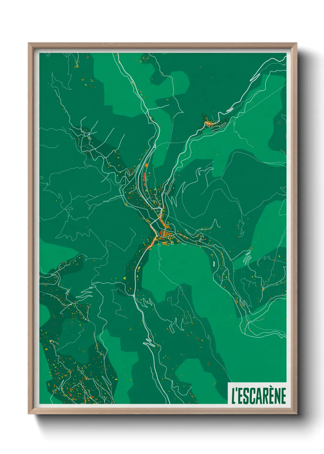 Une affiche de carte sur L'Escarène