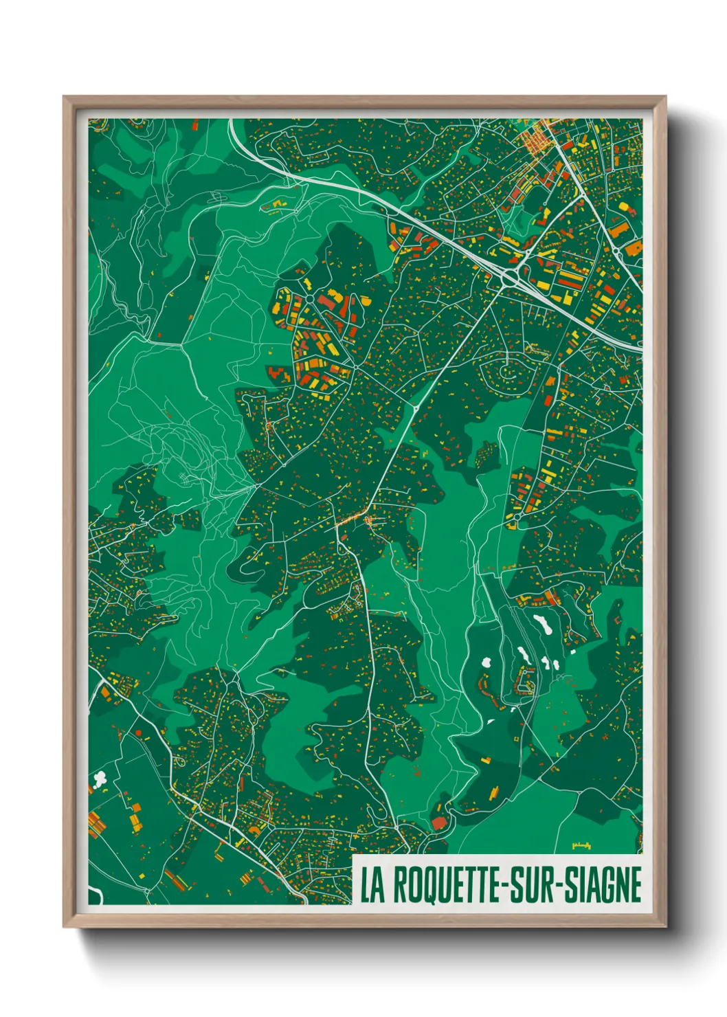 Une affiche de carte sur La Roquette-sur-Siagne