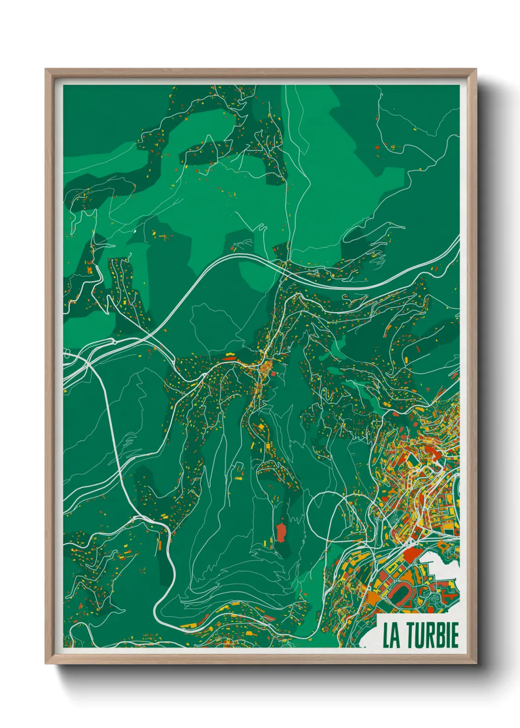 Une affiche de carte sur La Turbie