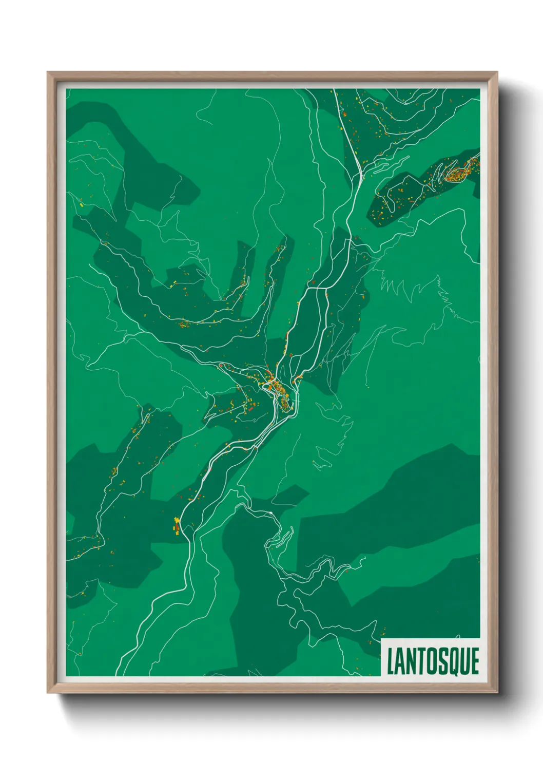 Une affiche de carte sur Lantosque