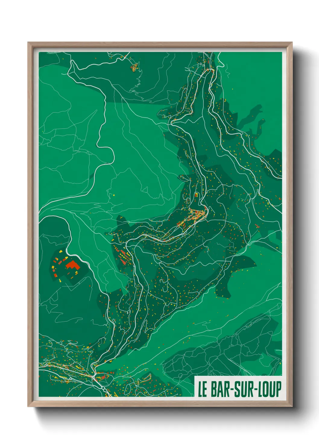 Une affiche de carte sur Le Bar-sur-Loup