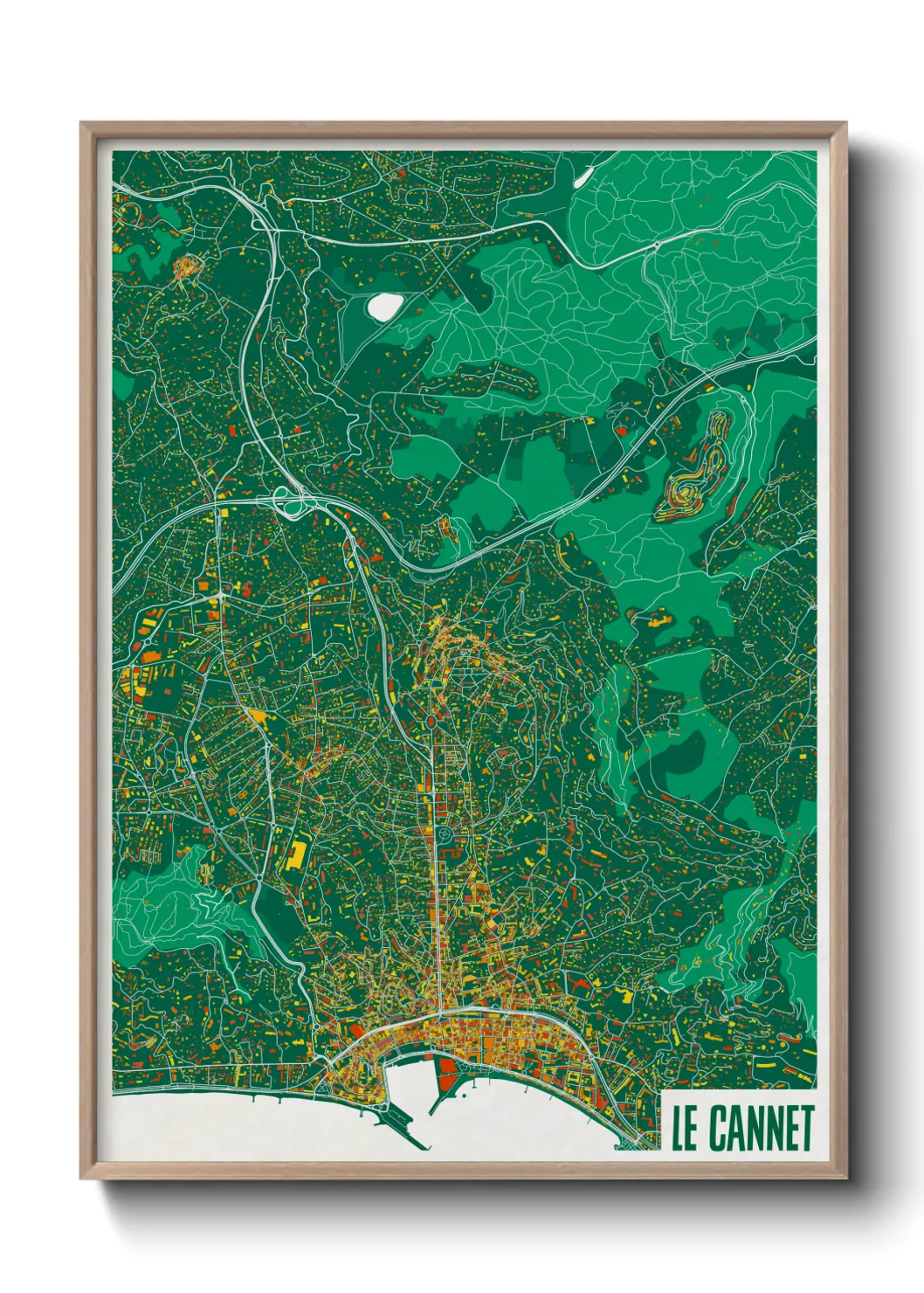 Une affiche de carte sur Le Cannet