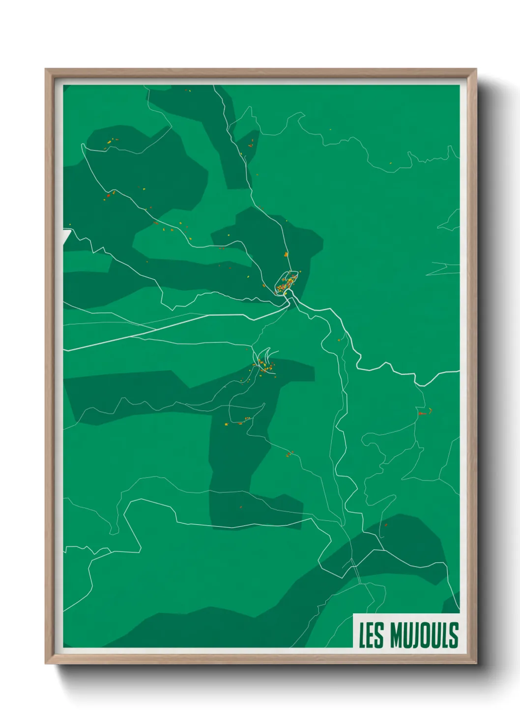 Une affiche de carte sur Les Mujouls