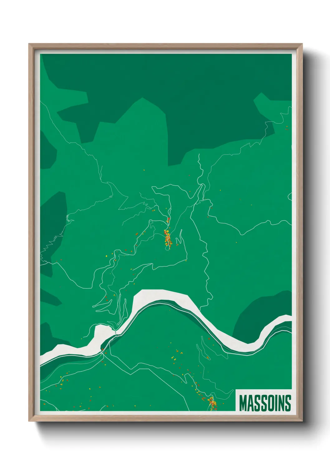 Une affiche de carte sur Massoins