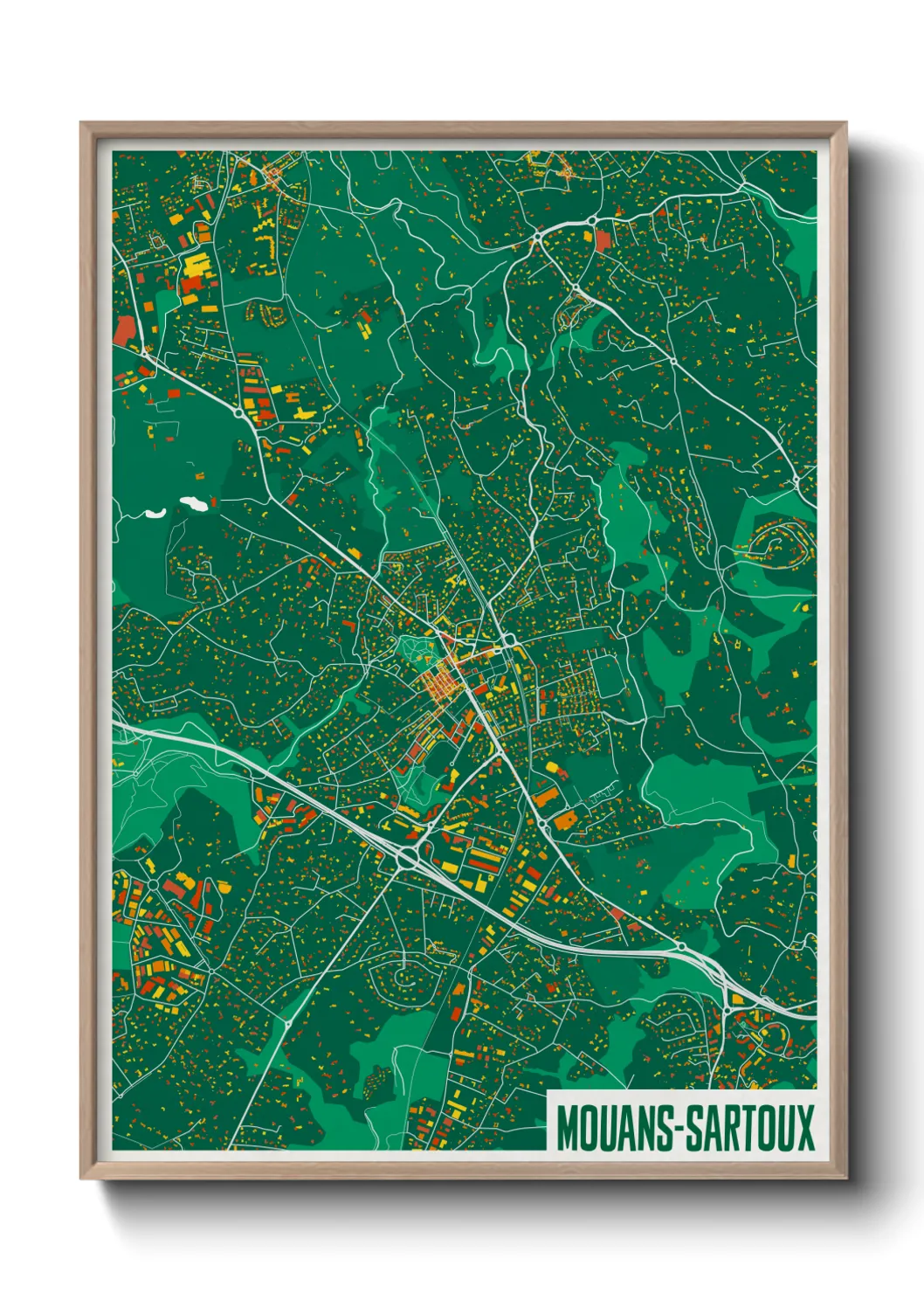 Une affiche de carte sur Mouans-Sartoux