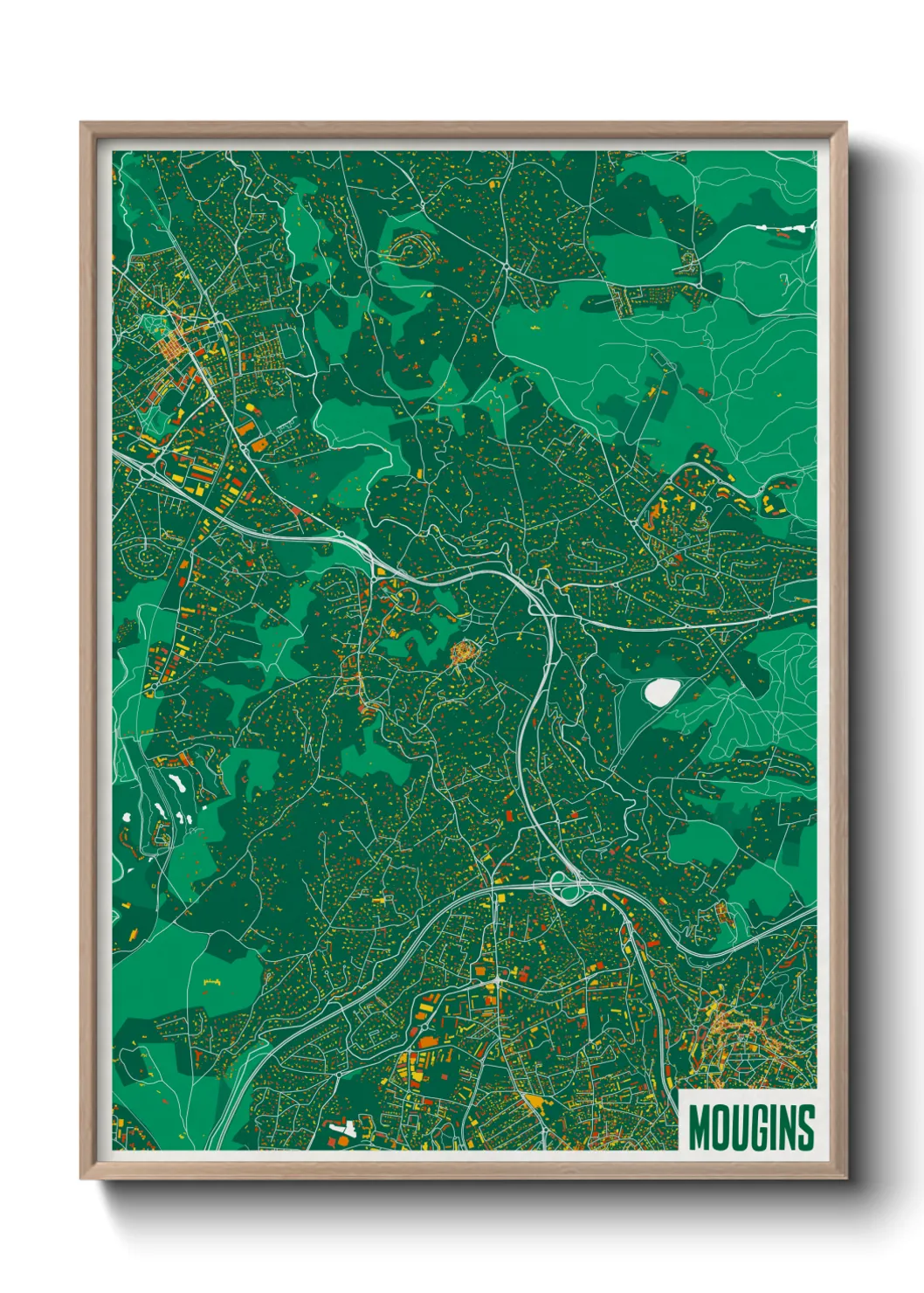 Une affiche de carte sur Mougins