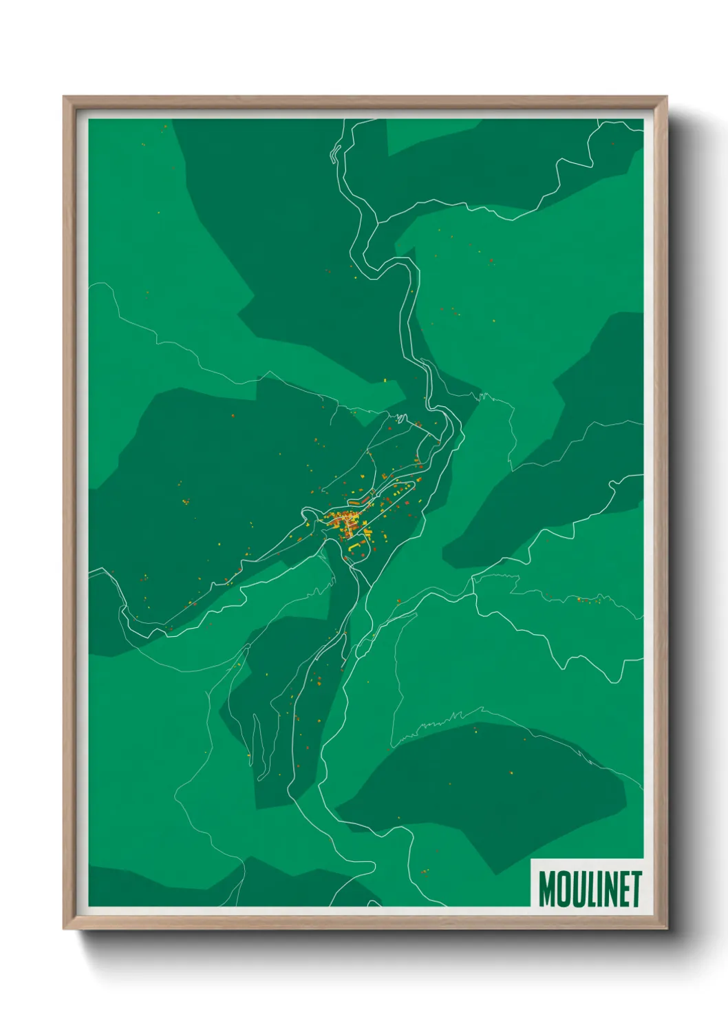 Une affiche de carte sur Moulinet