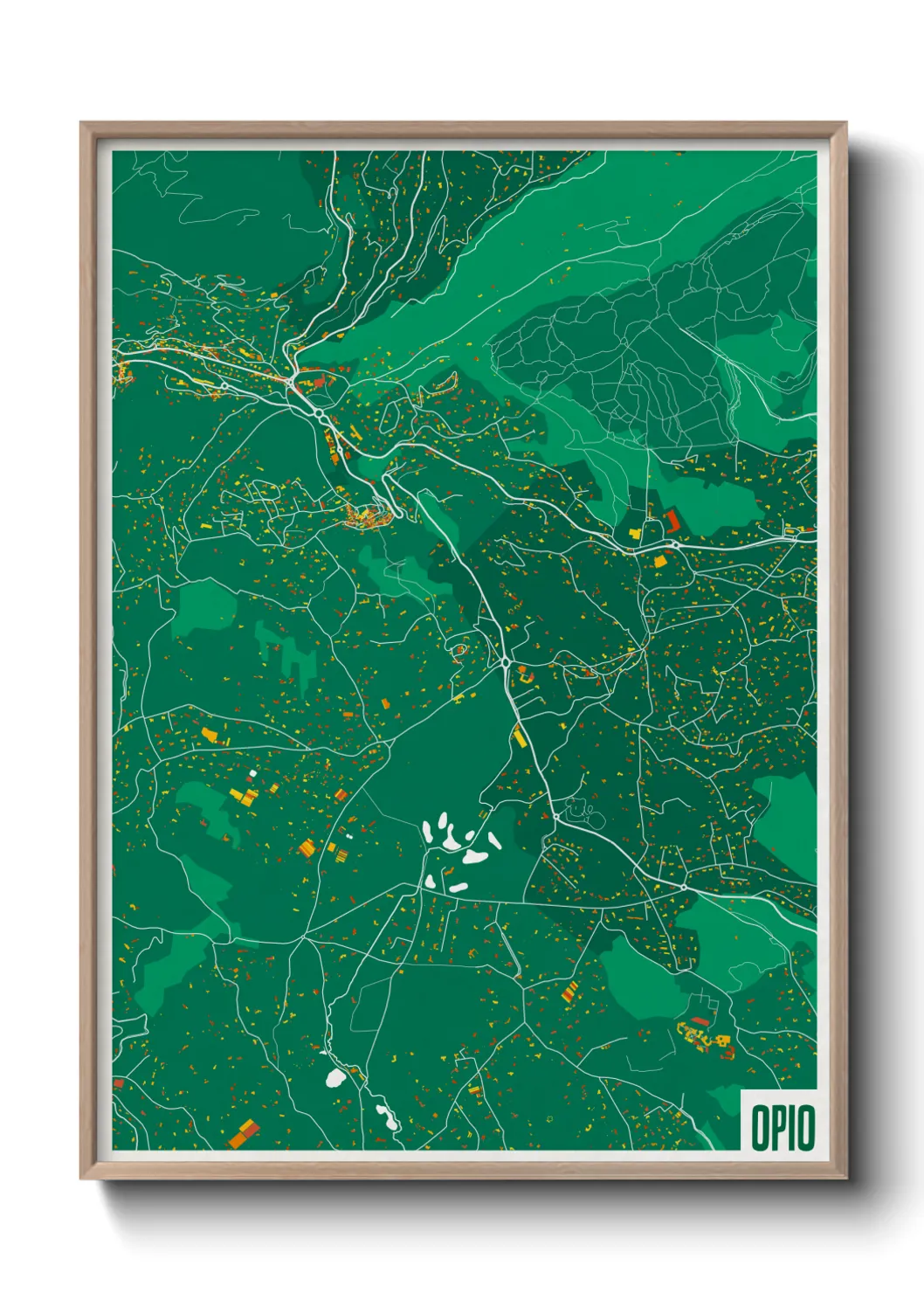 Une affiche de carte sur Opio