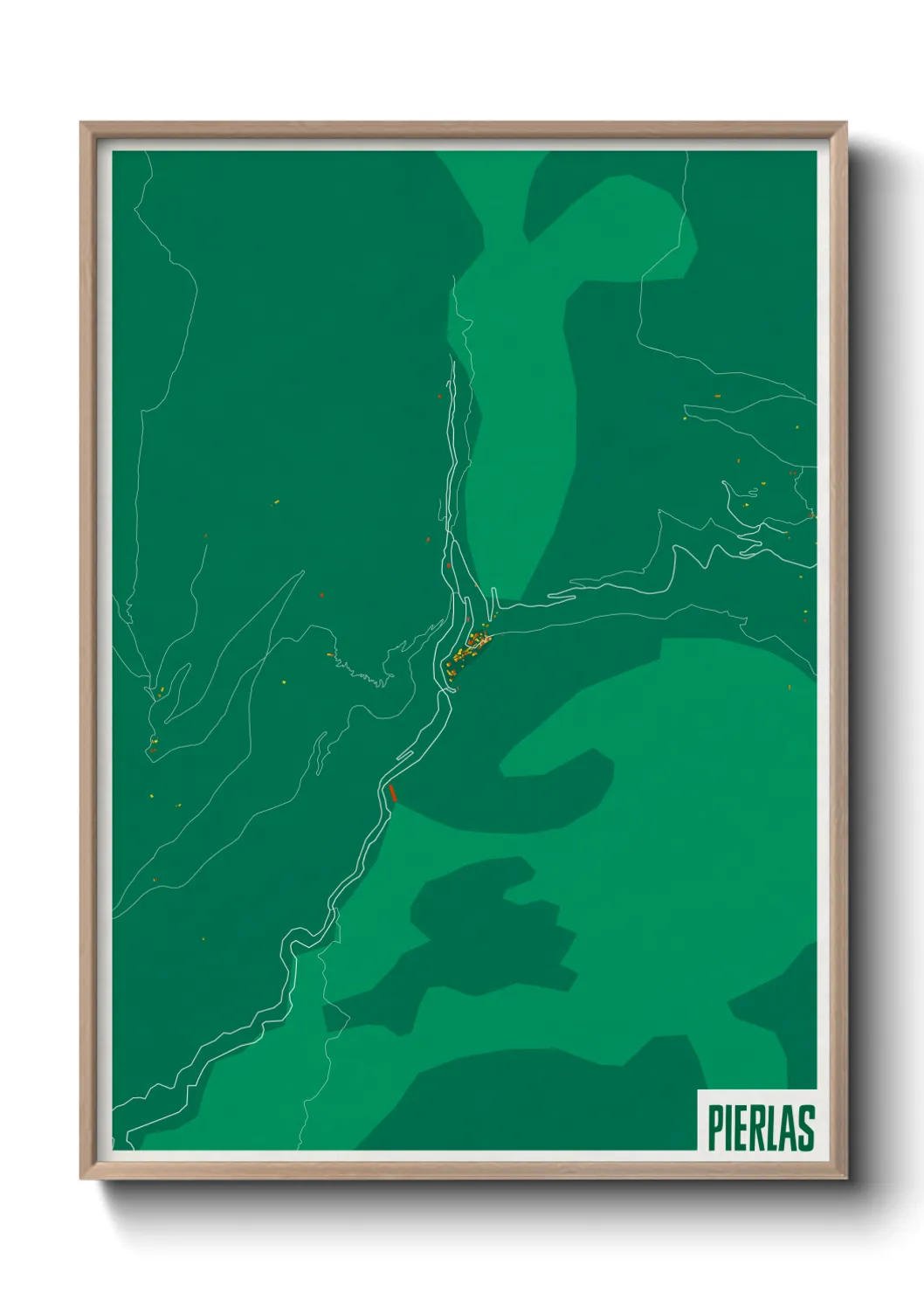 Une affiche de carte sur Pierlas