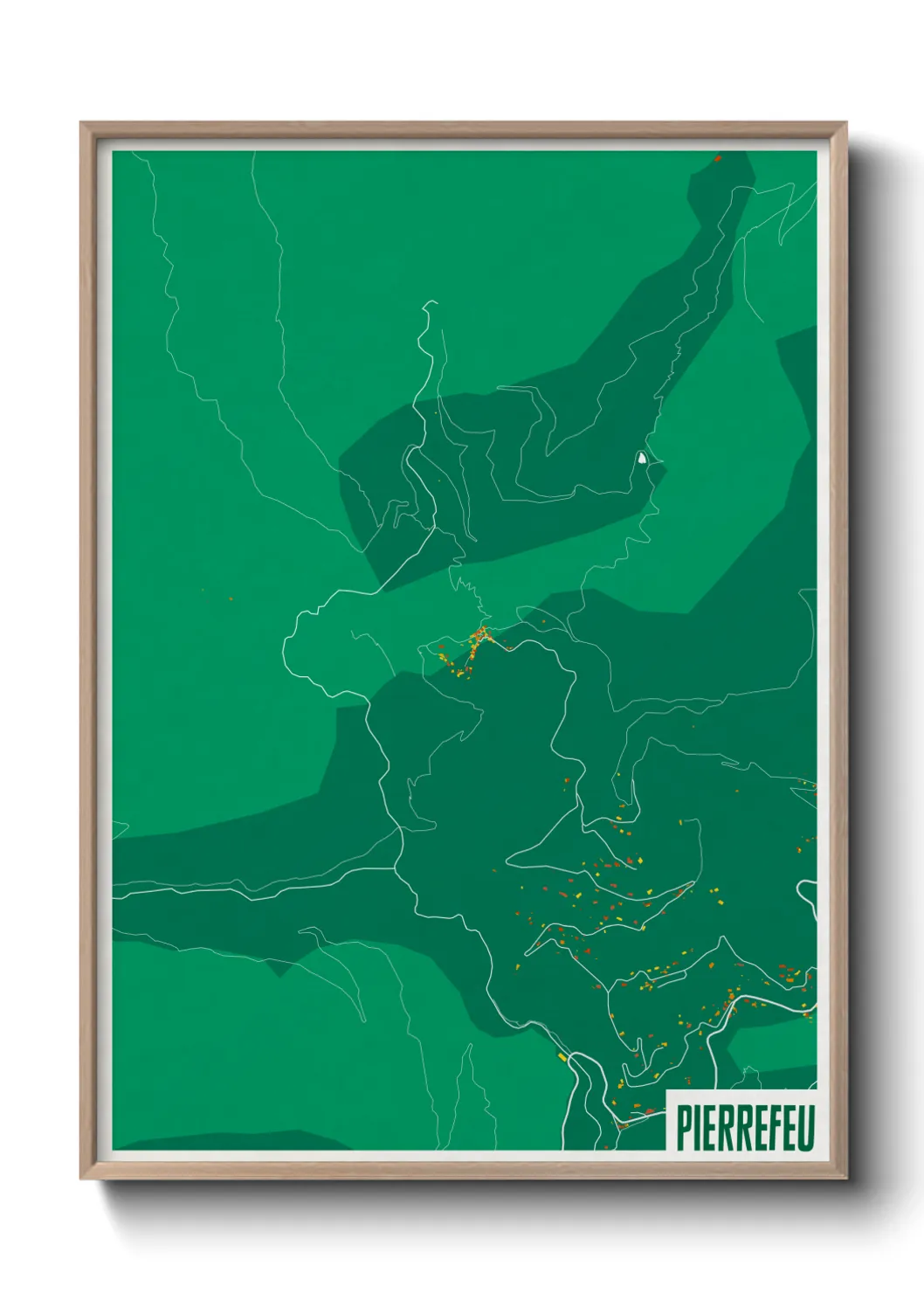 Une affiche de carte sur Pierrefeu