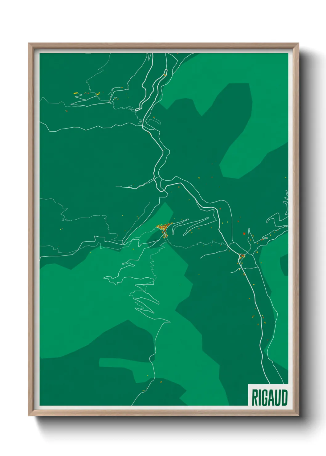 Une affiche de carte sur Rigaud