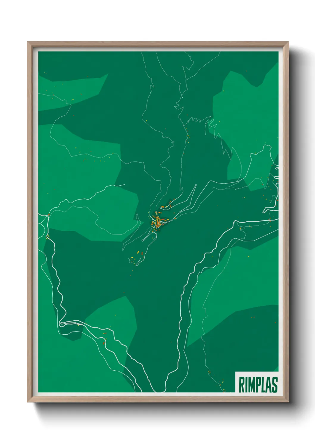 Une affiche de carte sur Rimplas