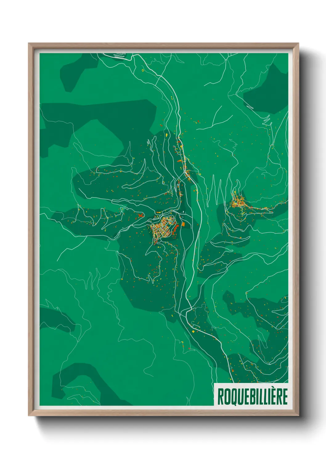 Une affiche de carte sur Roquebillière