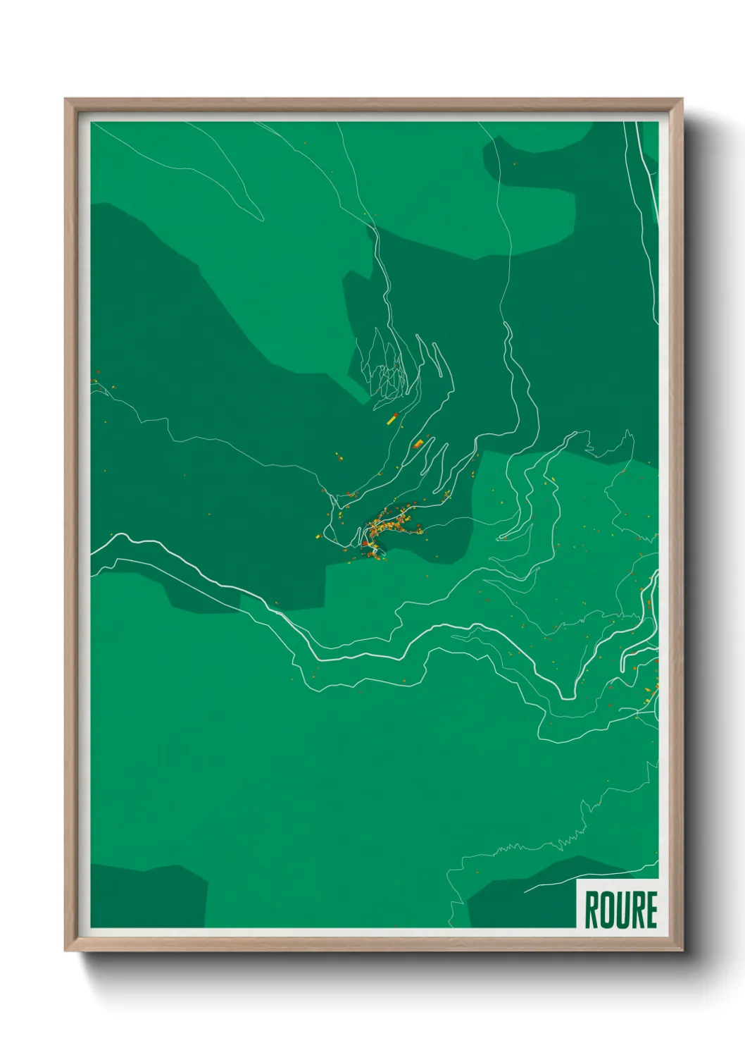 Une affiche de carte sur Roure