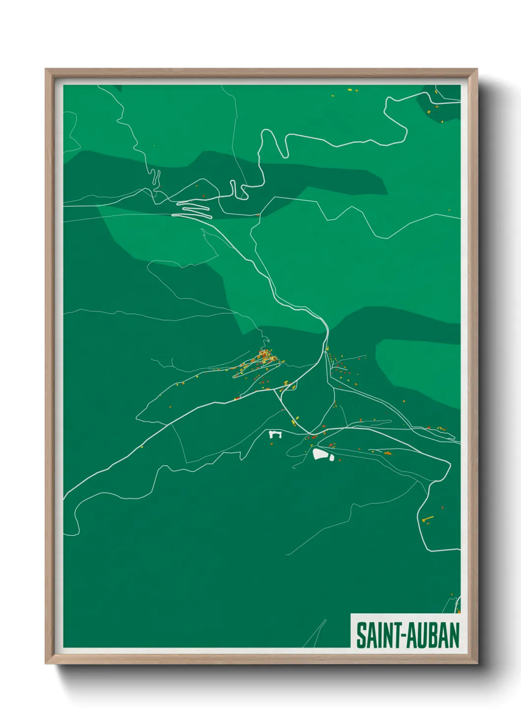 Une affiche de carte sur Saint-Auban