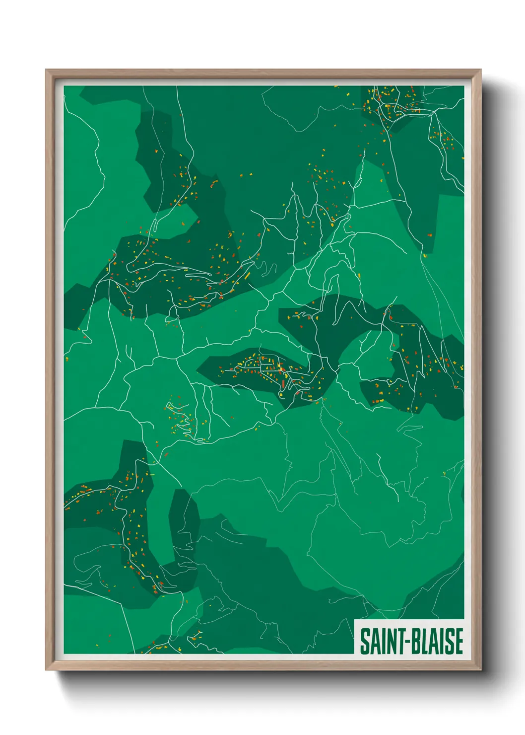 Une affiche de carte sur Saint-Blaise