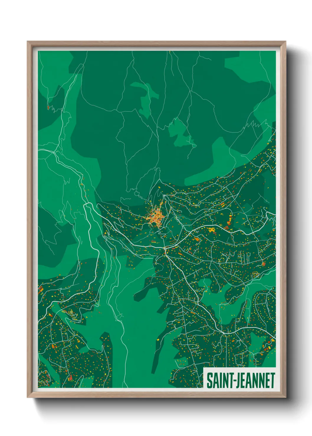 Une affiche de carte sur Saint-Jeannet