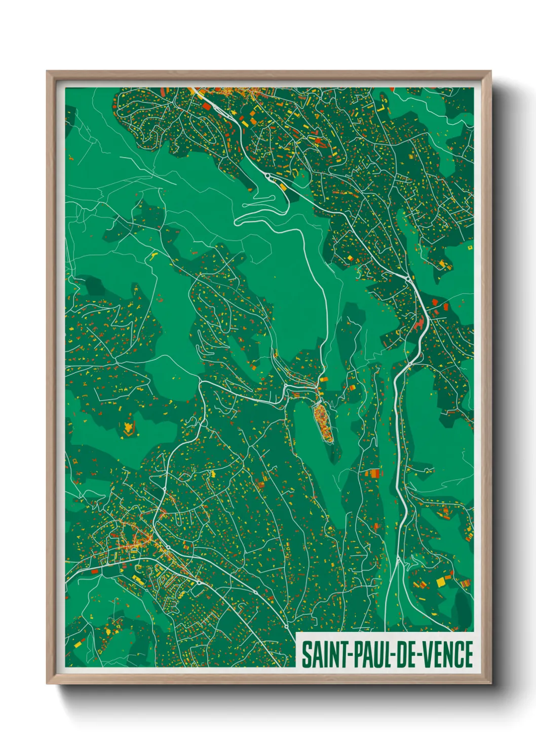 Une affiche de carte sur Saint-Paul-de-Vence