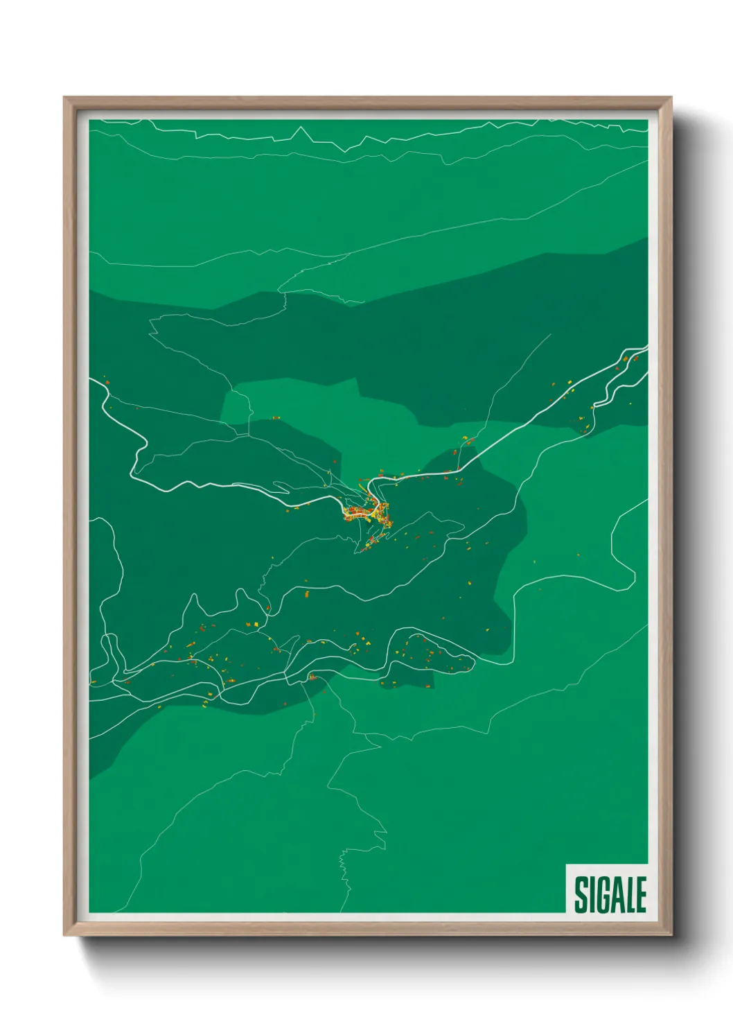 Une affiche de carte sur Sigale