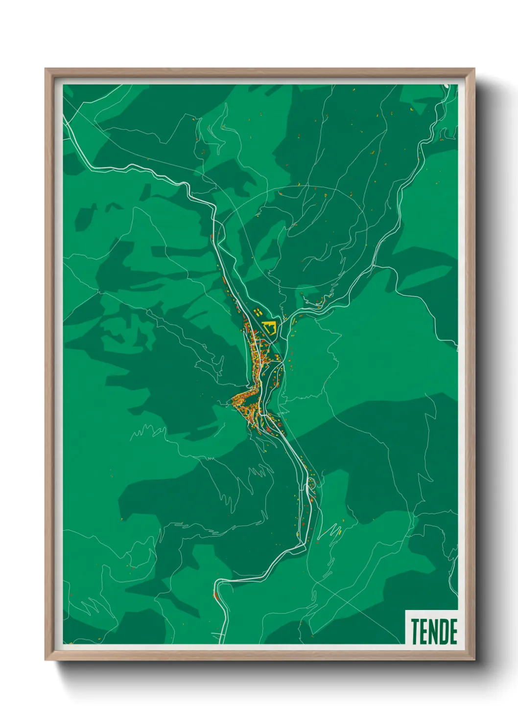 Une affiche de carte sur Tende