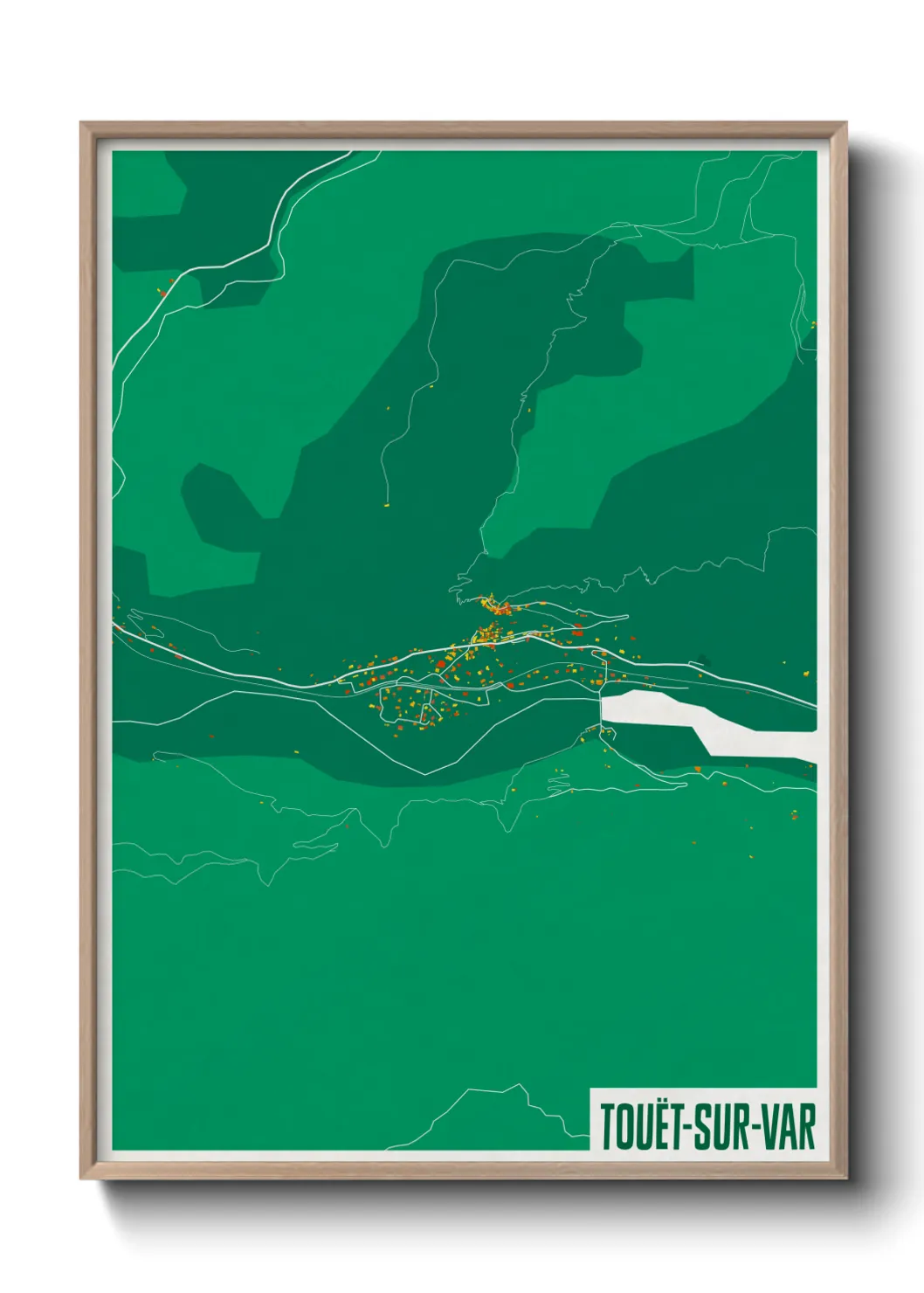 Une affiche de carte sur Touët-sur-Var