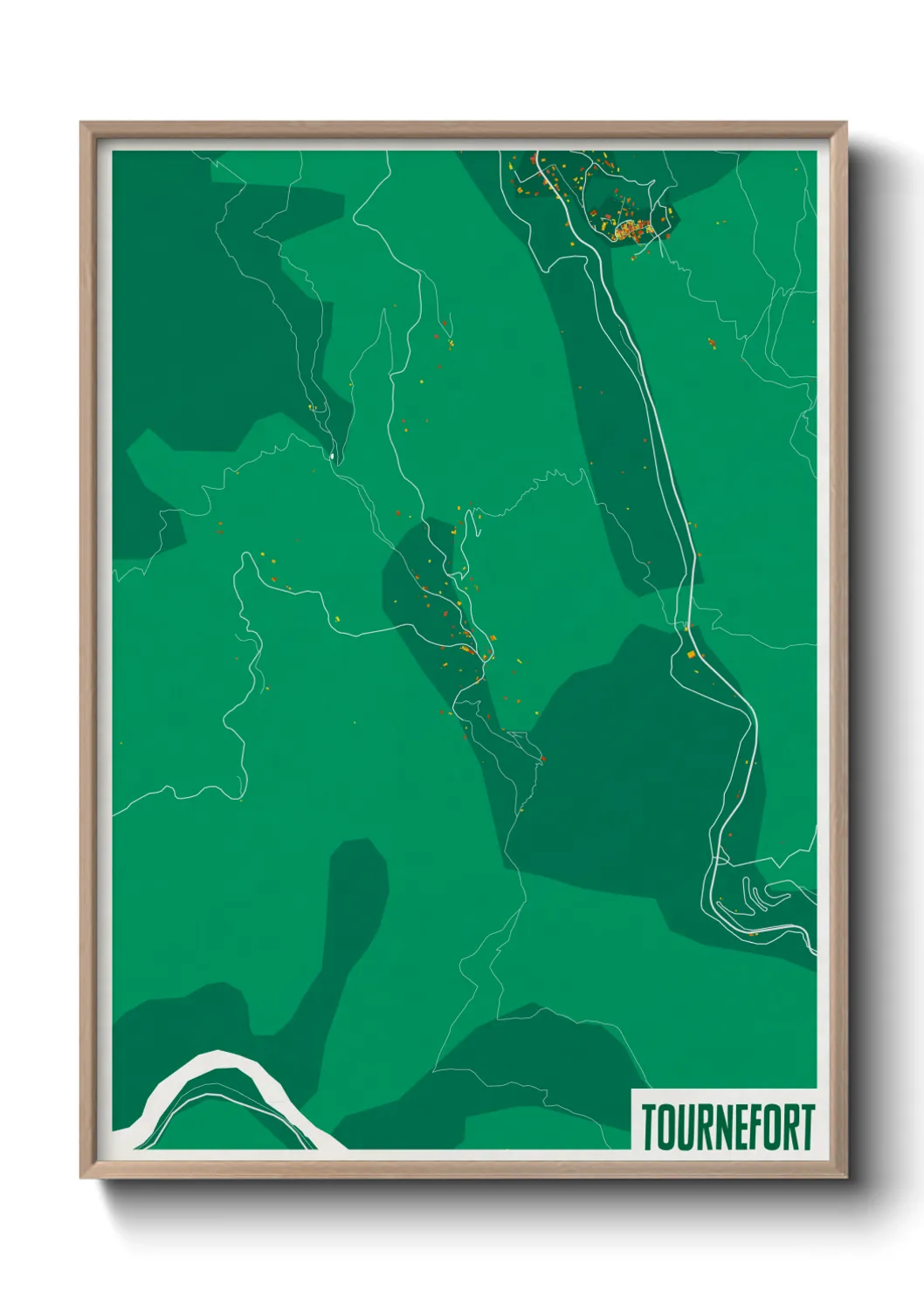 Une affiche de carte sur Tournefort