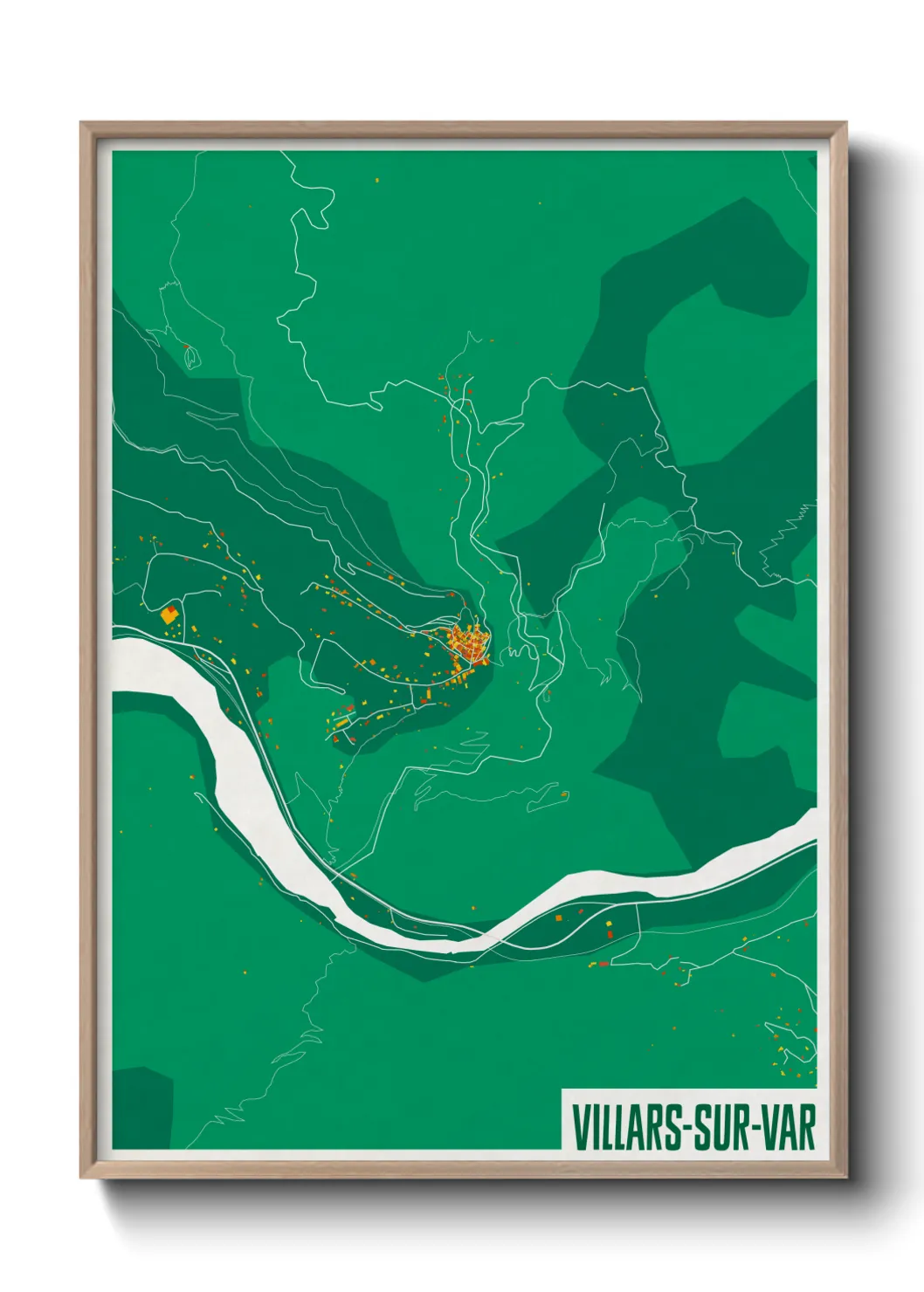 Une affiche de carte sur Villars-sur-Var