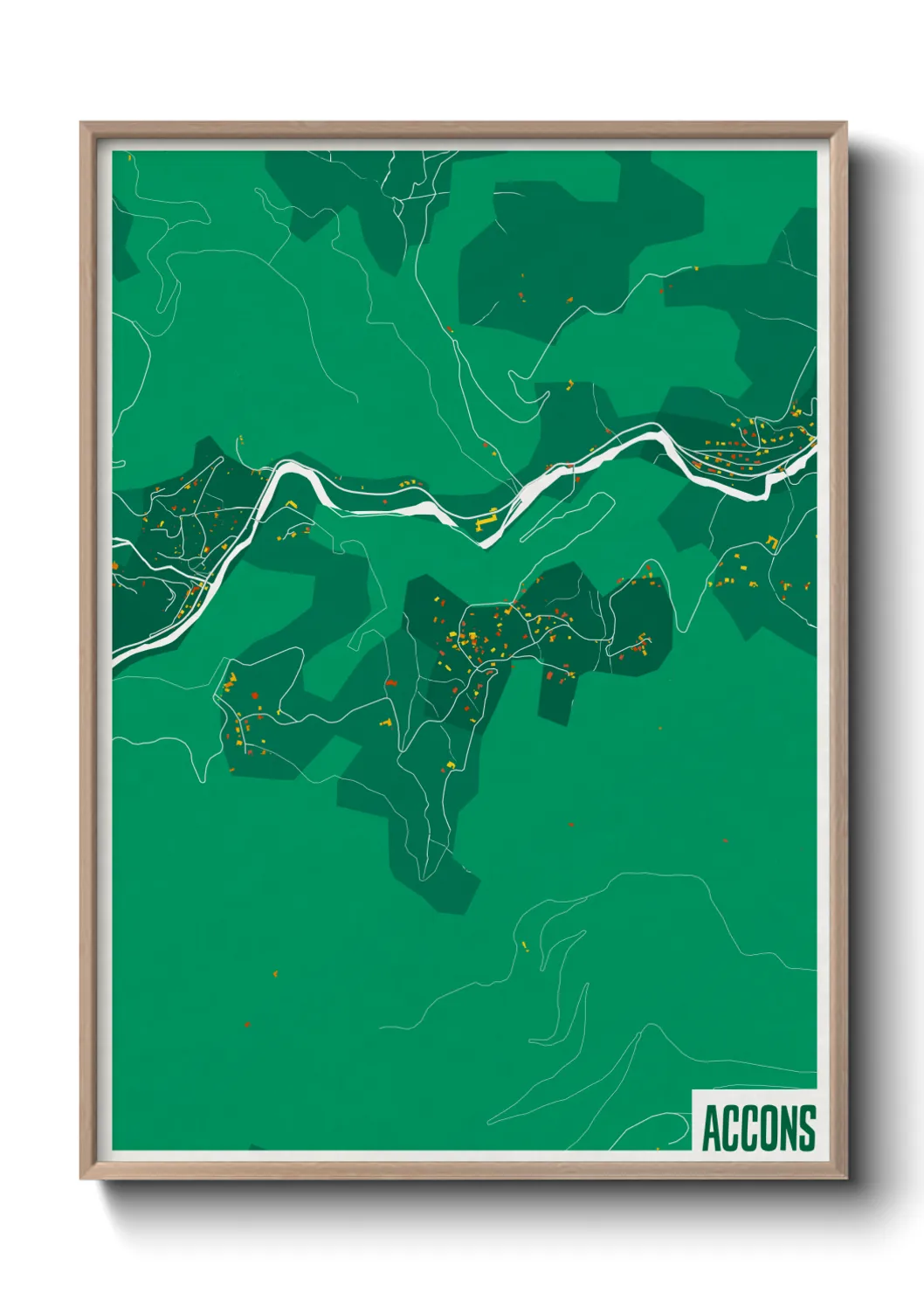 Une affiche de carte sur Accons