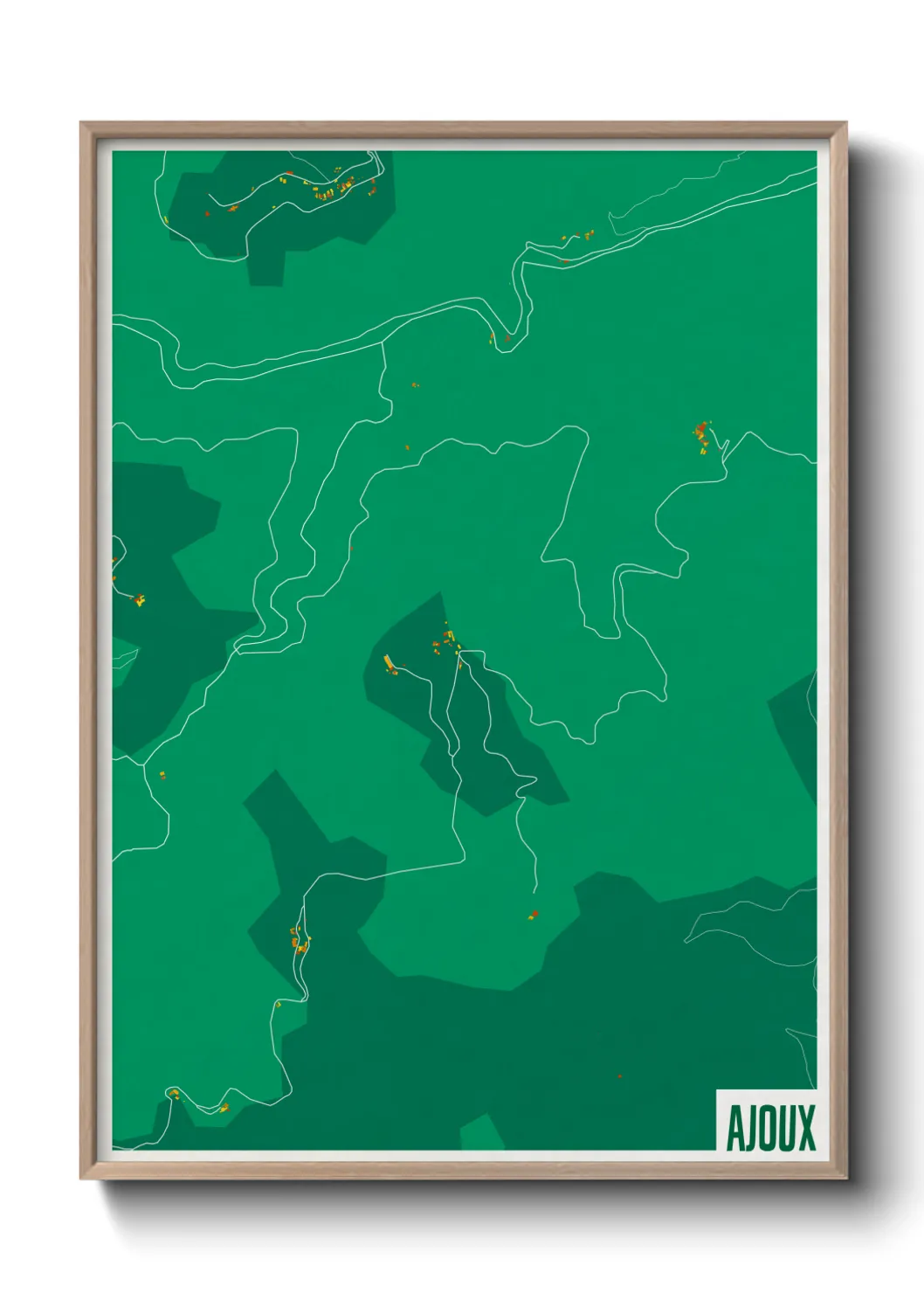 Une affiche de carte sur Ajoux