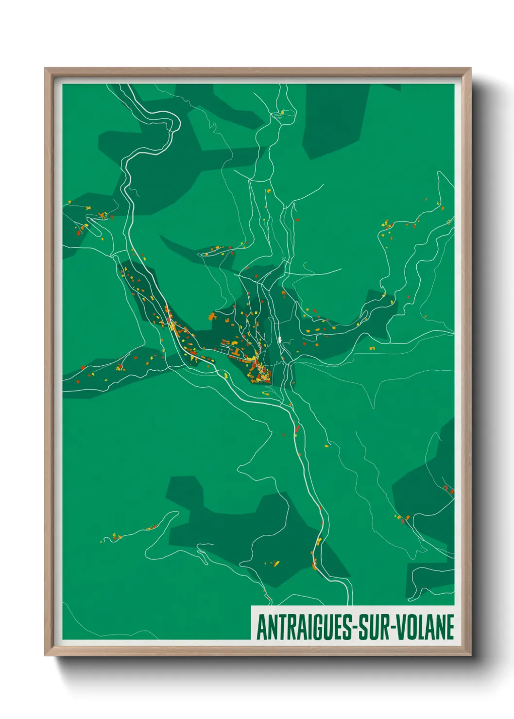 Une affiche de carte sur Antraigues-sur-Volane