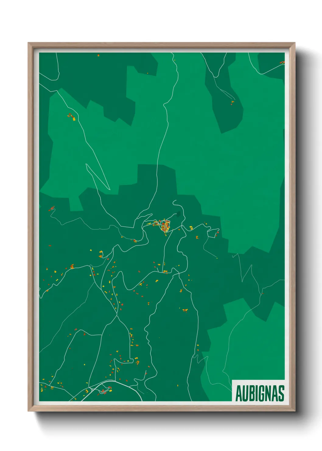 Une affiche de carte sur Aubignas