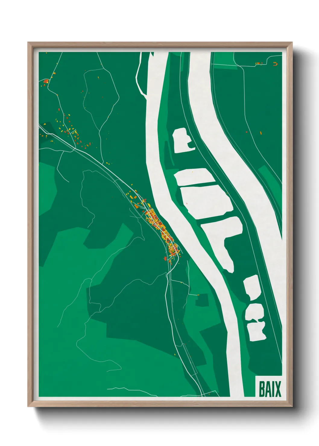 Une affiche de carte sur Baix