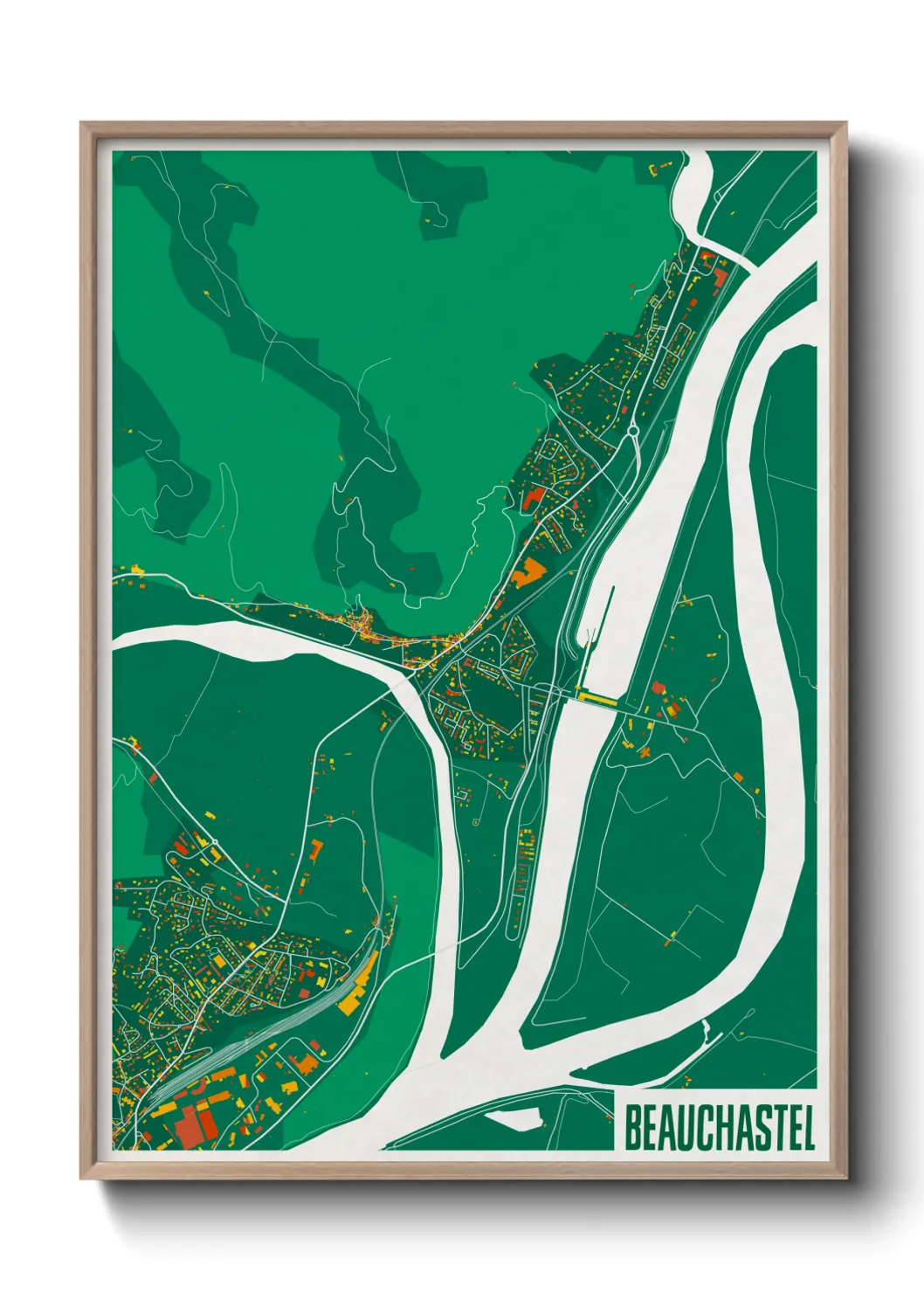 Une affiche de carte sur Beauchastel