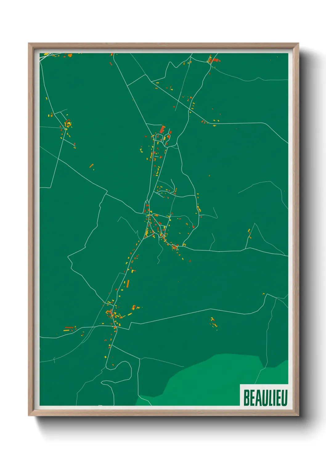 Une affiche de carte sur Beaulieu