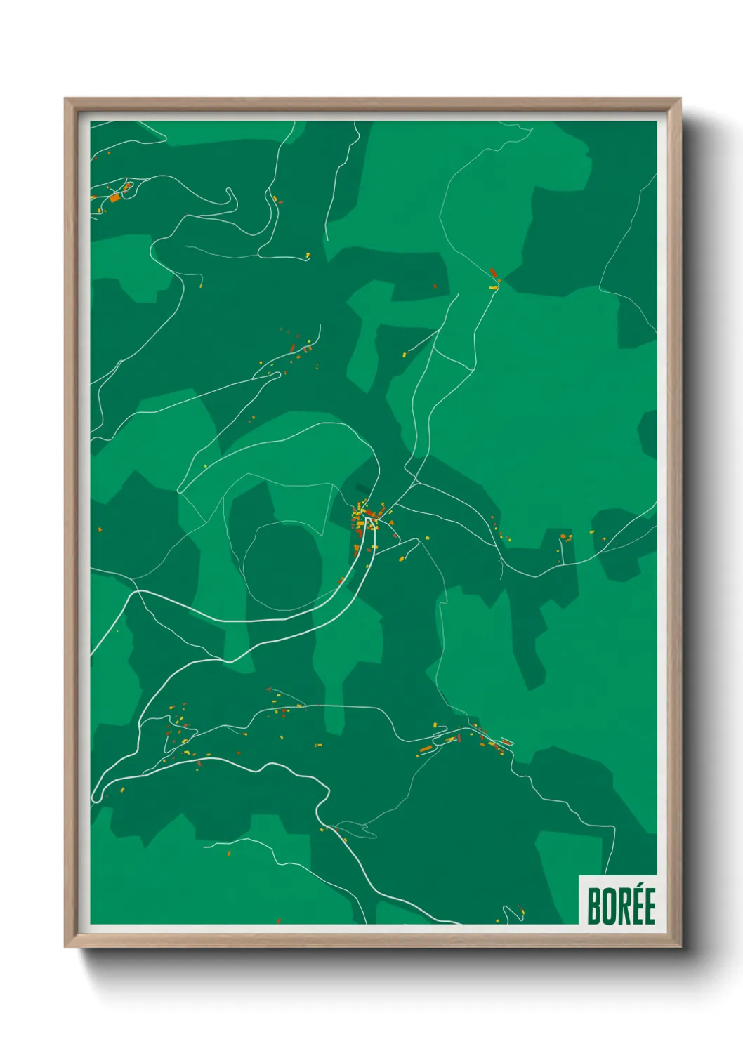 Une affiche de carte sur Borée