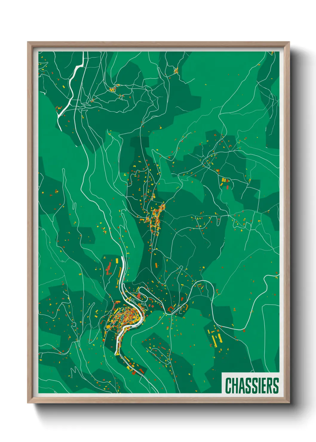 Une affiche de carte sur Chassiers