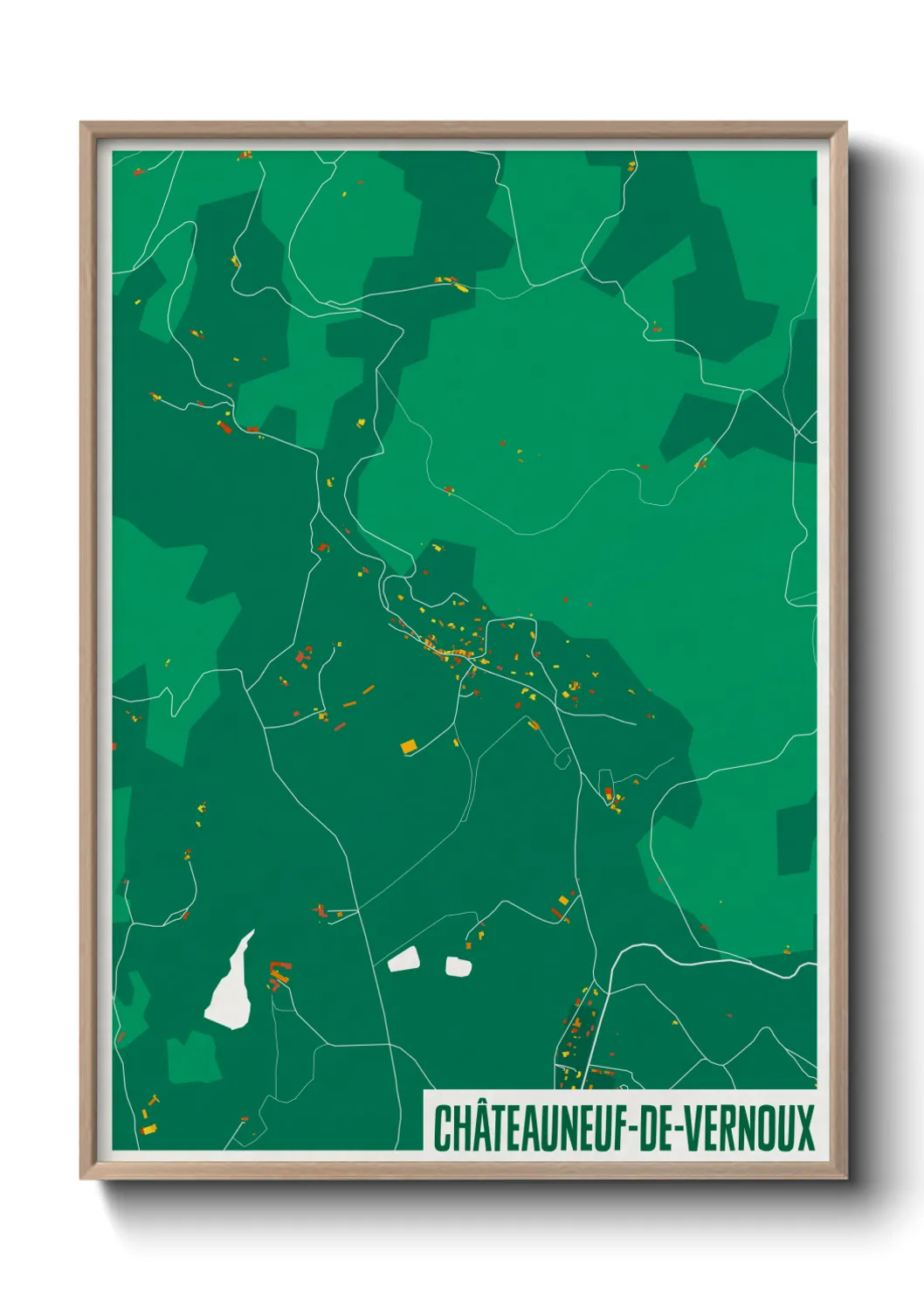 Un poster carteChâteauneuf-de-Vernoux