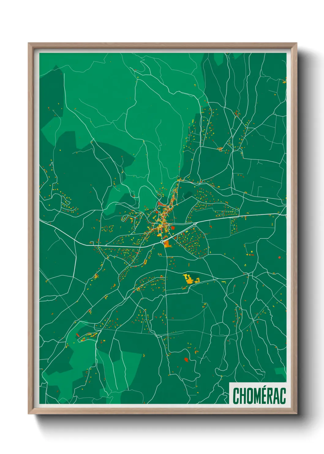 Une affiche de carte sur Chomérac