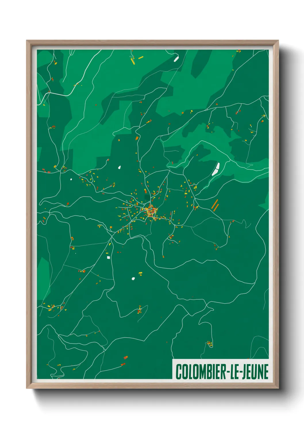 Une affiche de carte sur Colombier-le-Jeune