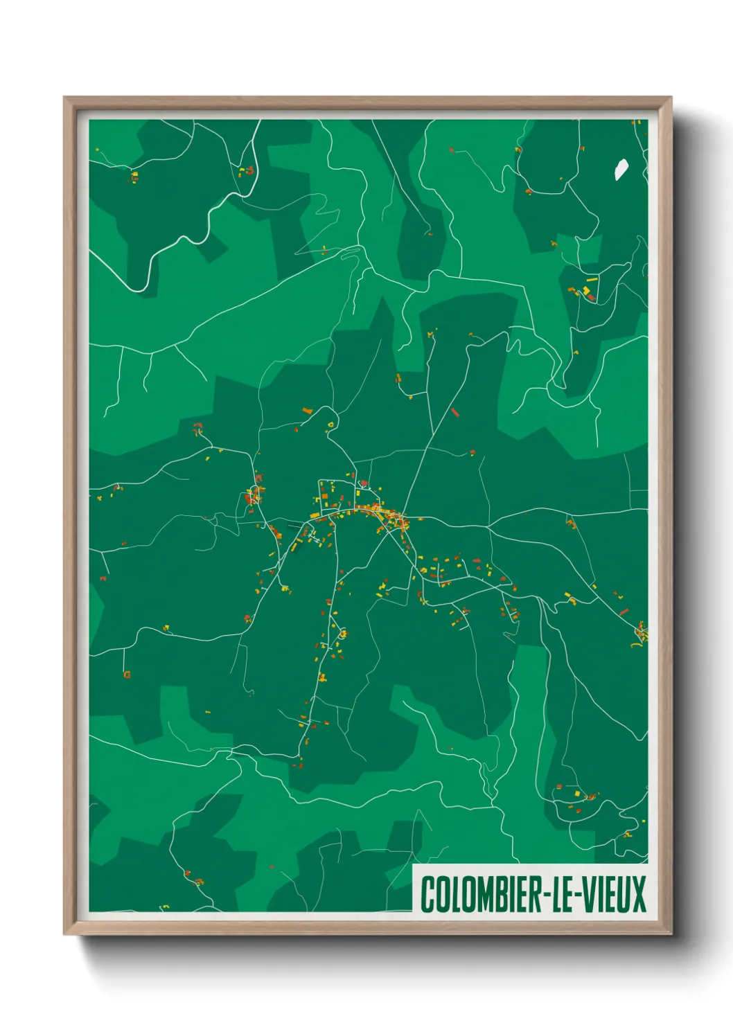 Une affiche de carte sur Colombier-le-Vieux
