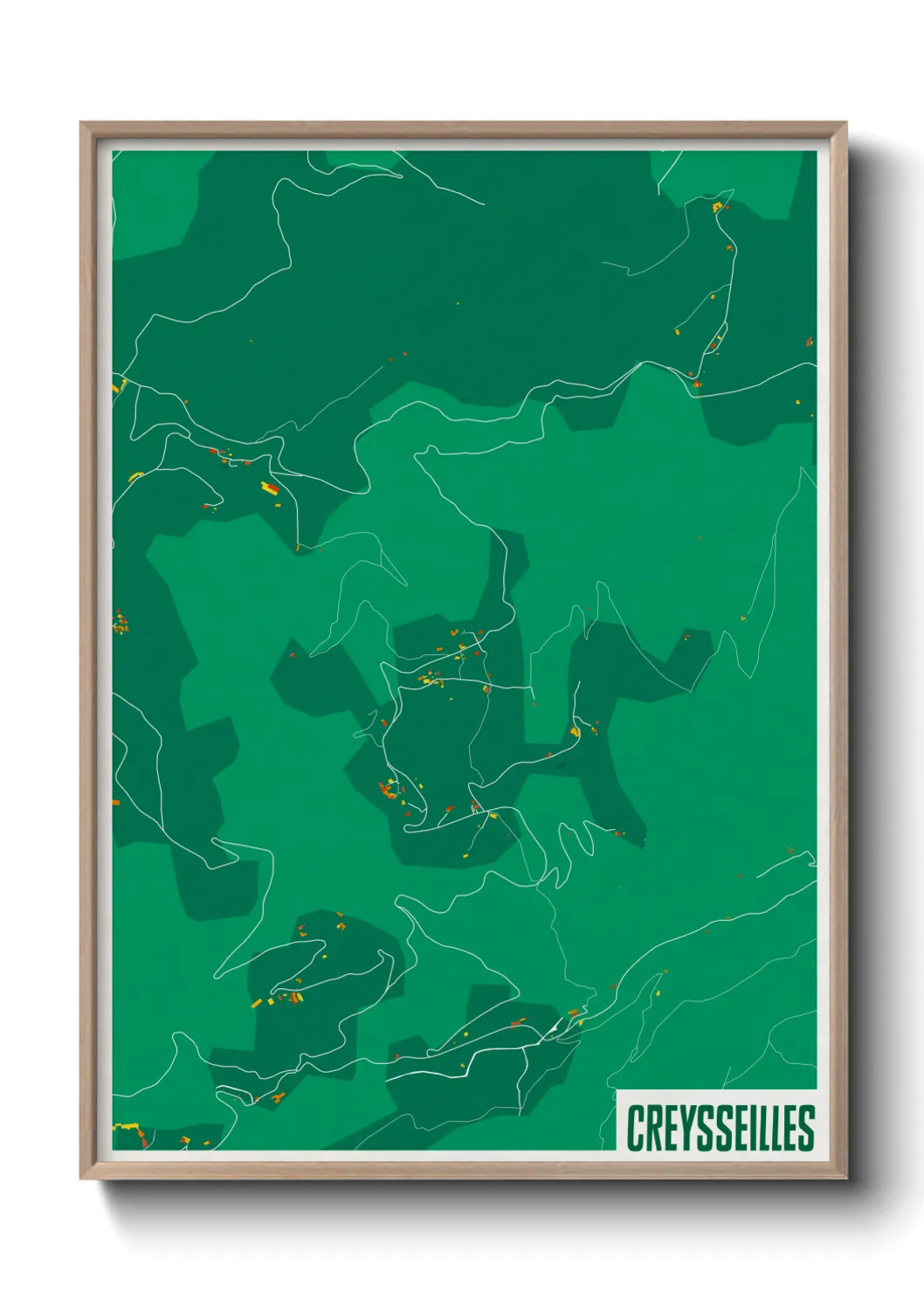 Une affiche de carte sur Creysseilles