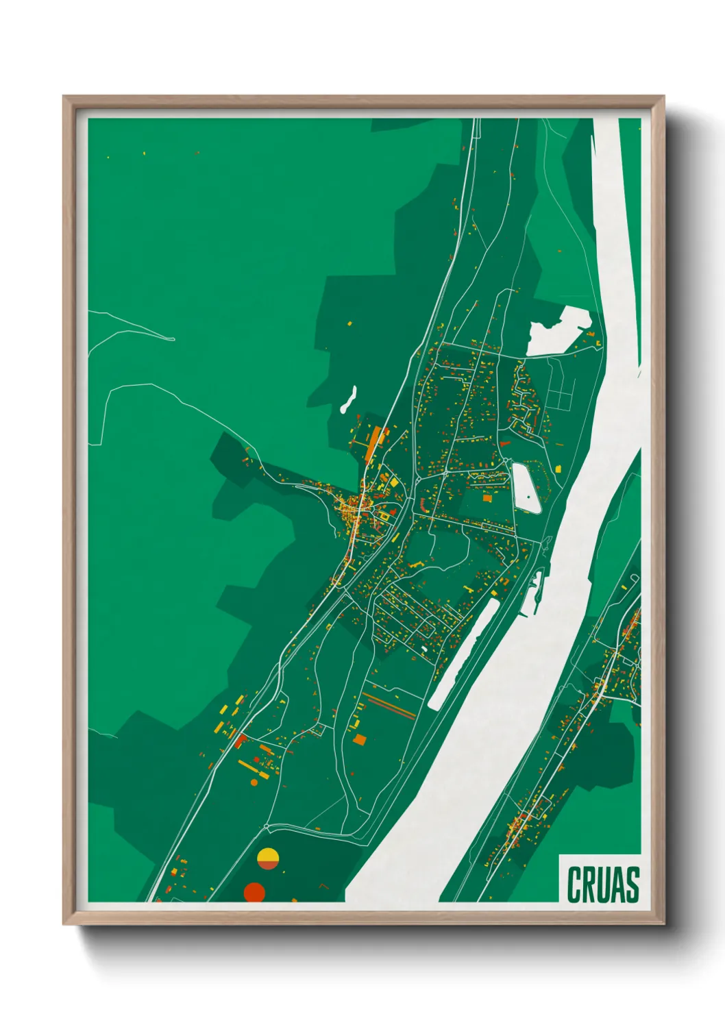 Une affiche de carte sur Cruas