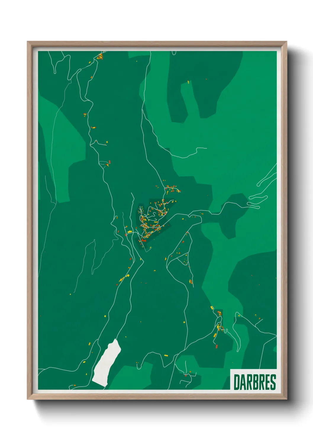 Une affiche de carte sur Darbres